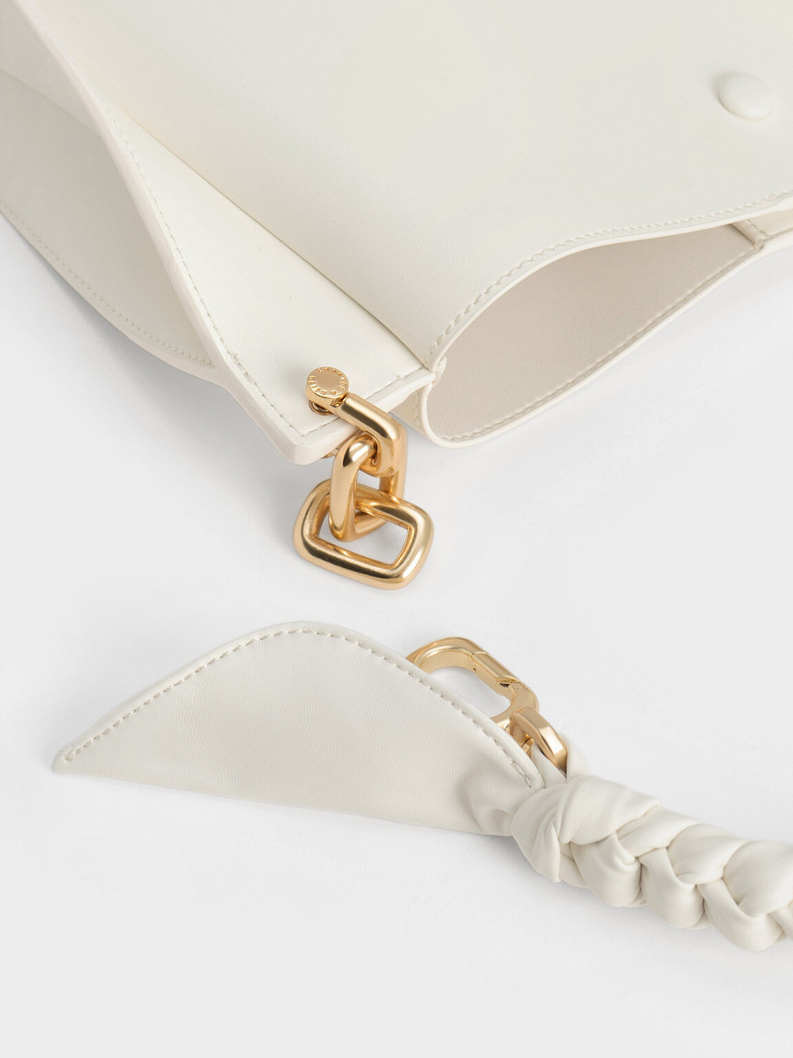 Cleona Braided Handle Shoulder Bag, White, hi-res