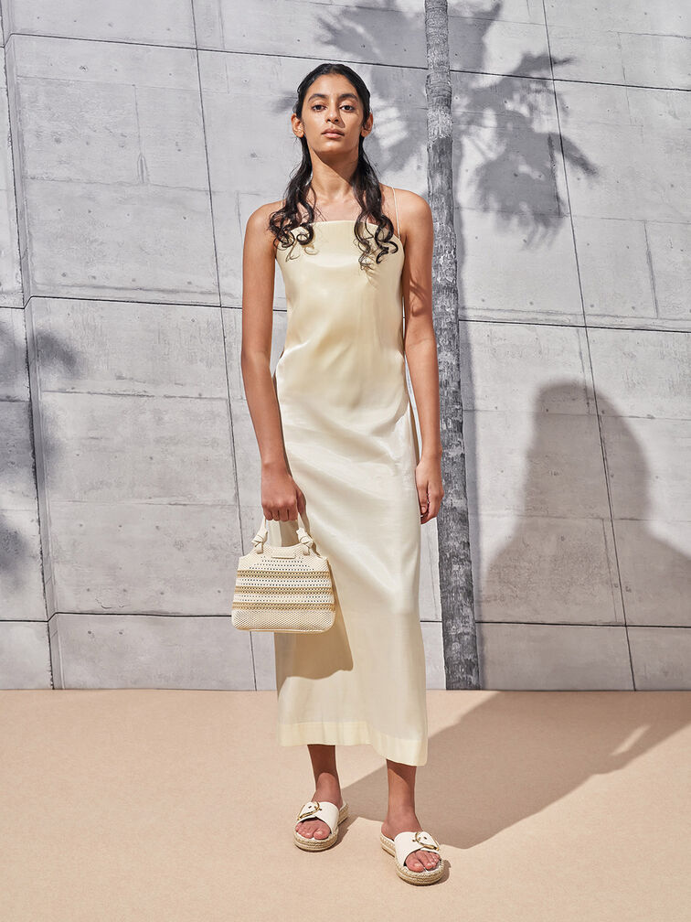 Bolso tote Ida con asa anudada, Arena, hi-res