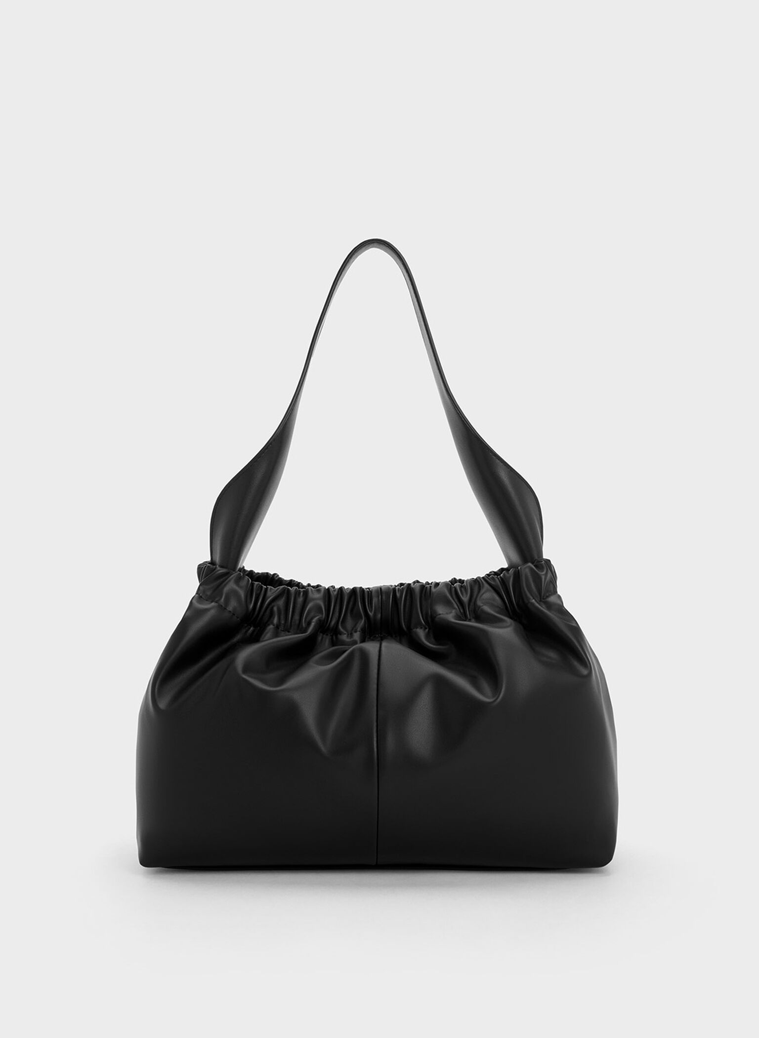 ASOS DESIGN curved shoulder bag with chain link strap in black