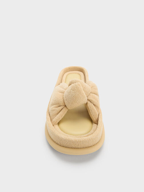 Loey Textured Knotted Slides, Beige, hi-res