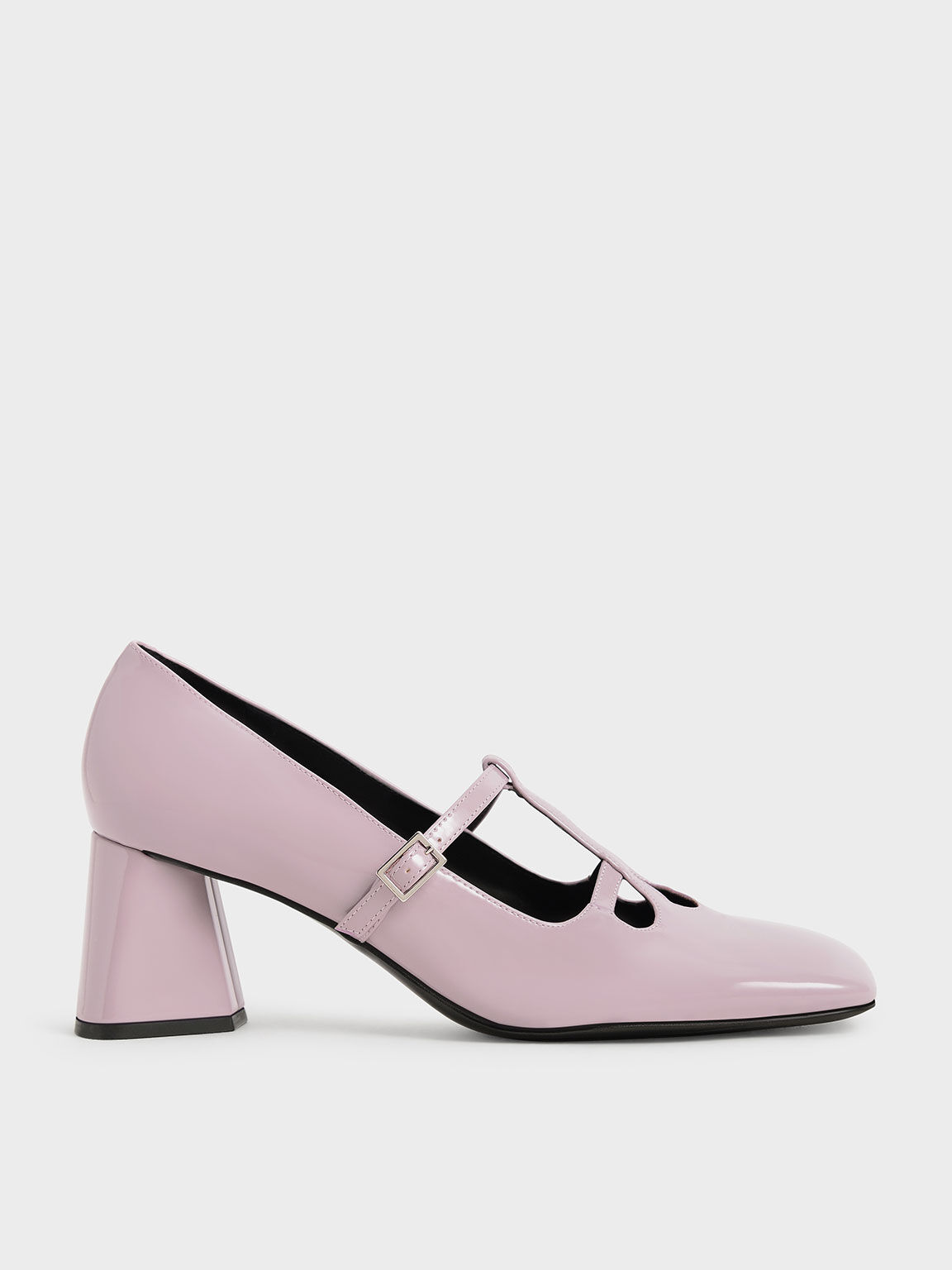 Patent Double Strap Mary Jane Pumps, Lilac, hi-res