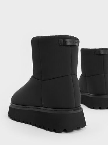 Romilly Puffy Ankle Boots, Black Textured, hi-res