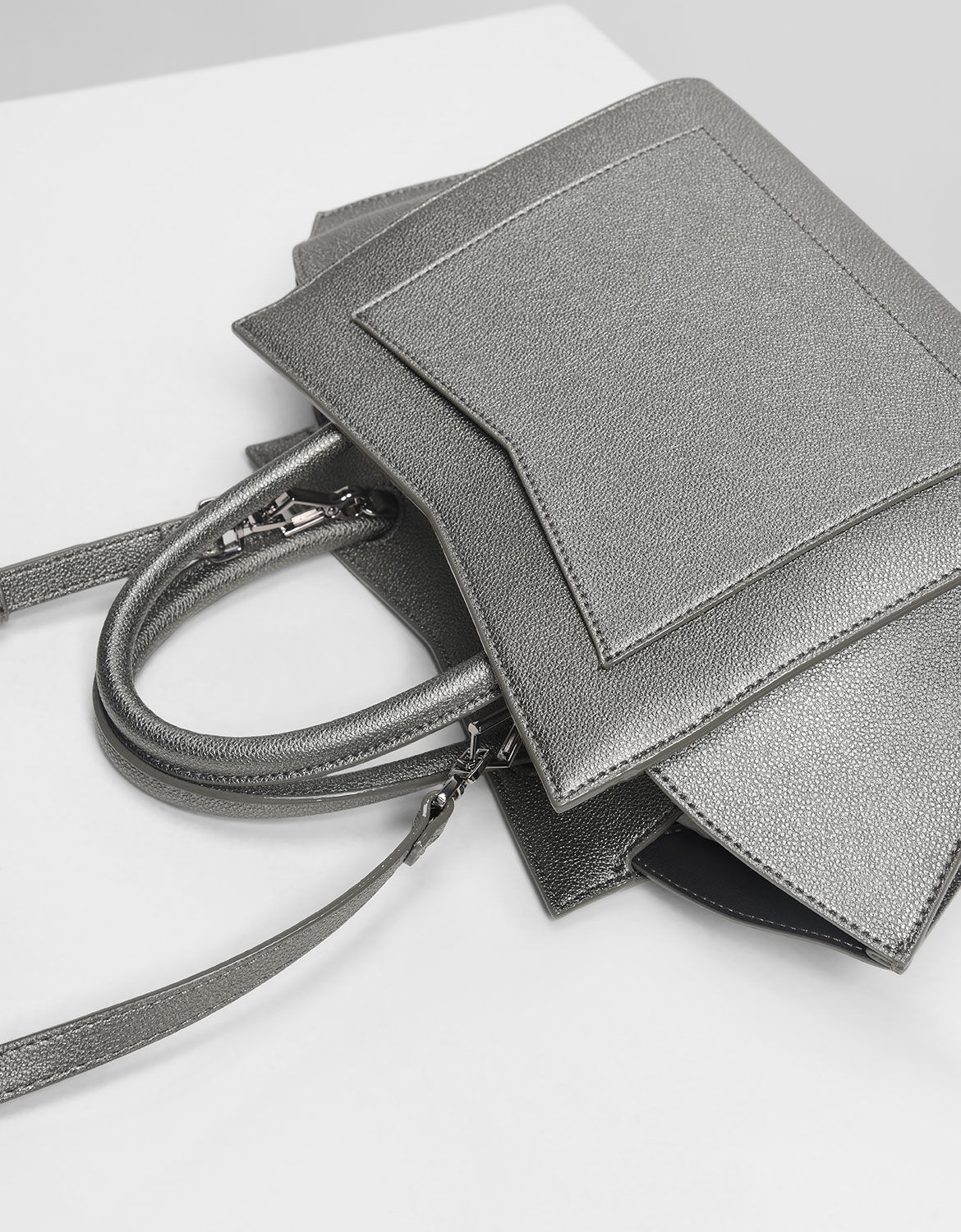 charles and keith pewter bag
