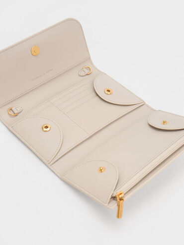Octavia Front Flap Long Wallet, Ivory, hi-res