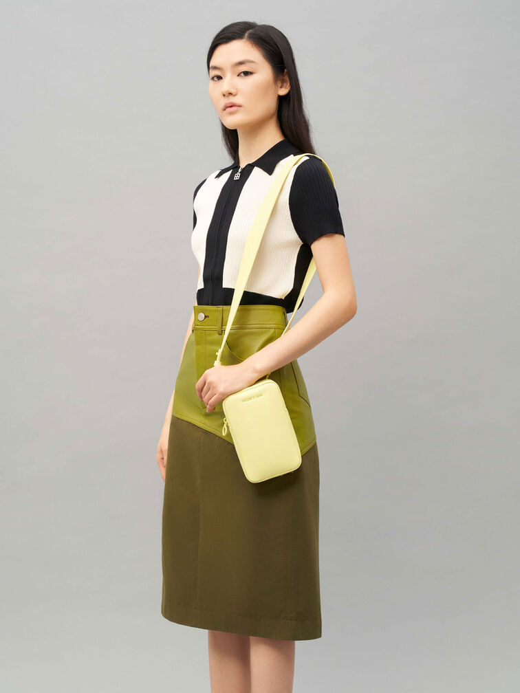 Long Crossbody Bag, Yellow, hi-res
