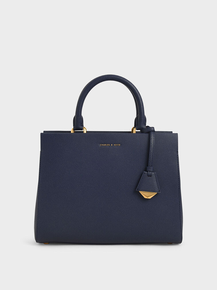 Large Double Handle Bag, Navy, hi-res
