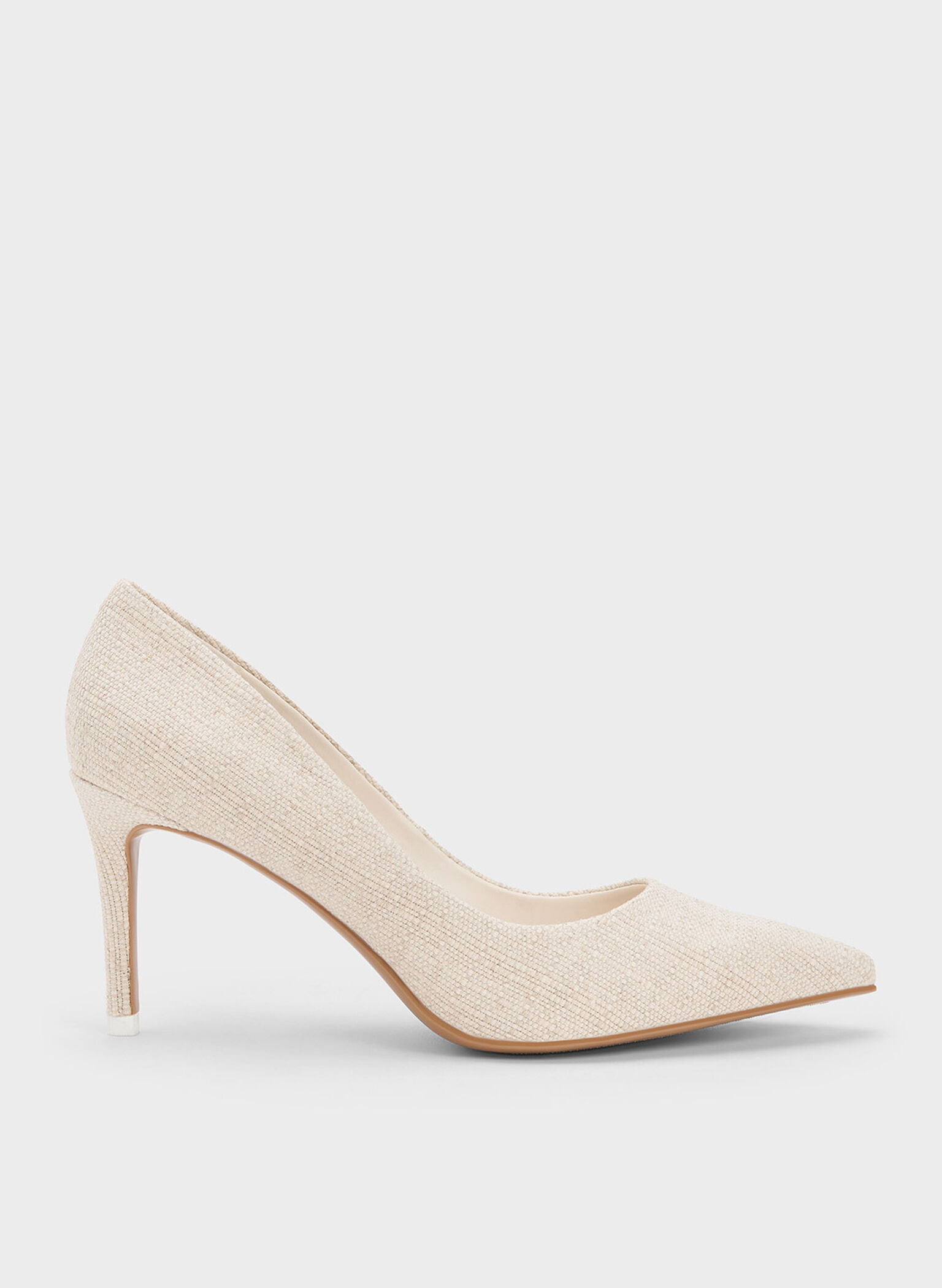 Beige Emmy Pointed-Toe Pumps - CHARLES & KEITH US