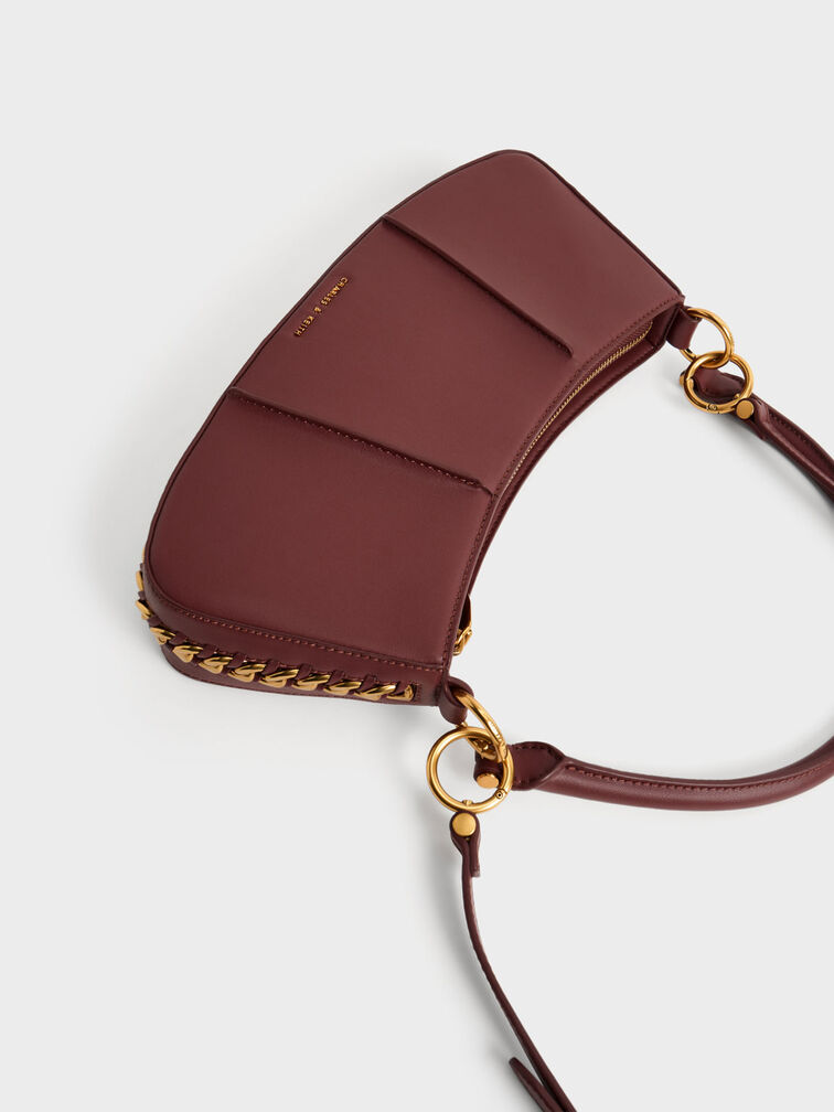 Arlys Curved Shoulder Bag, Chocolate, hi-res