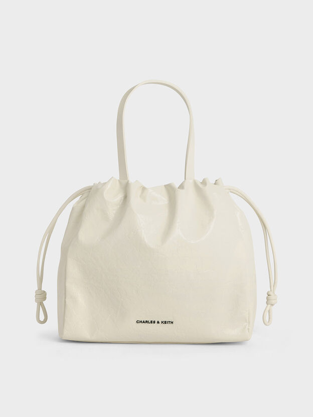 Mini Bethel Drawstring Tote Bag, Cream, hi-res