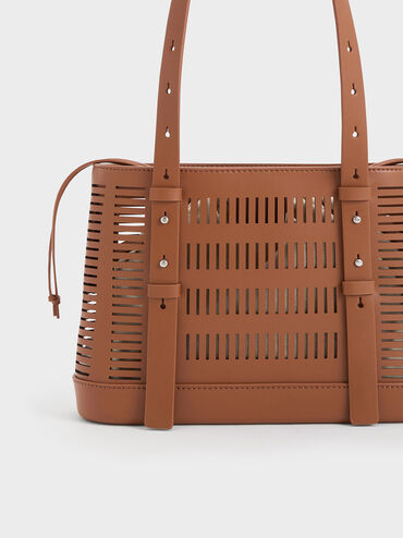 Delphi Cut-Out Bucket Bag, Tan, hi-res