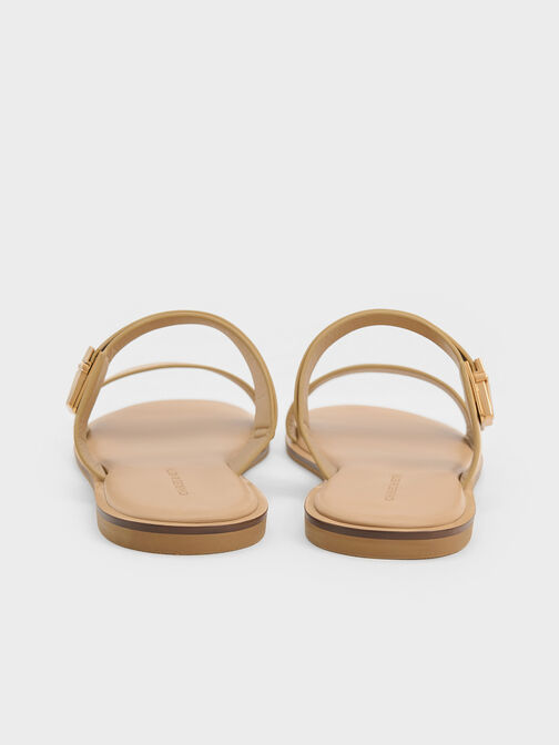 Sandalias metalizadas Dove con doble tira, Dorado, hi-res