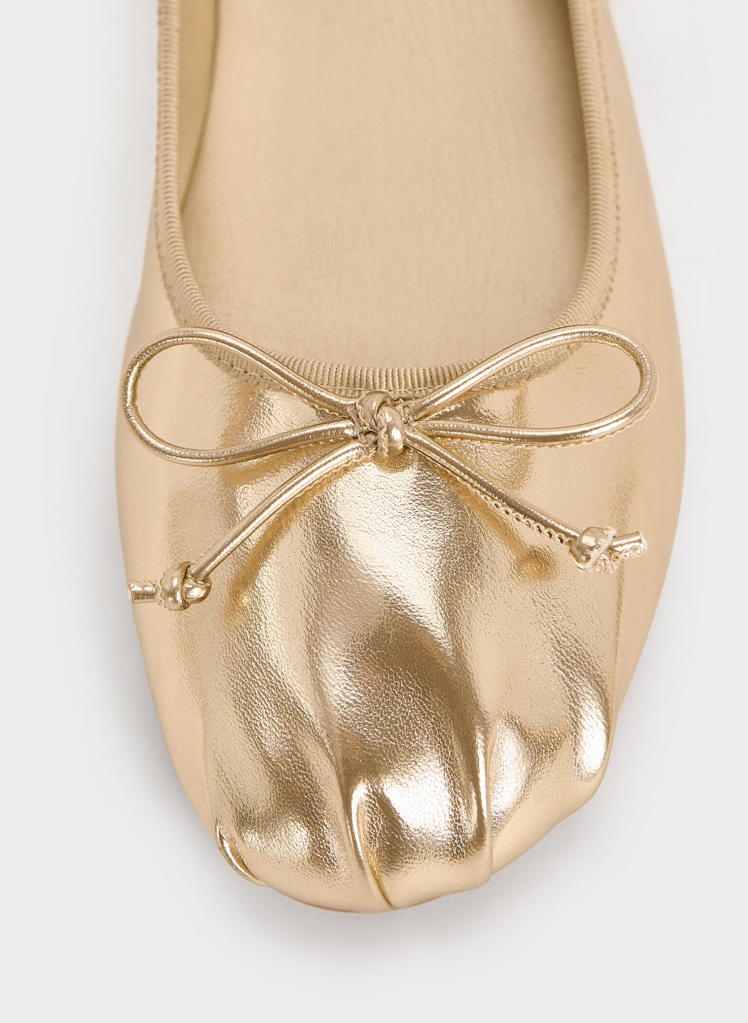 Emiko Metallic Bow Mary Jane Flats, Light Gold, hi-res
