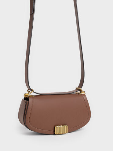 Sonnet Two-Tone Chain Handle Shoulder Bag, Chocolate, hi-res