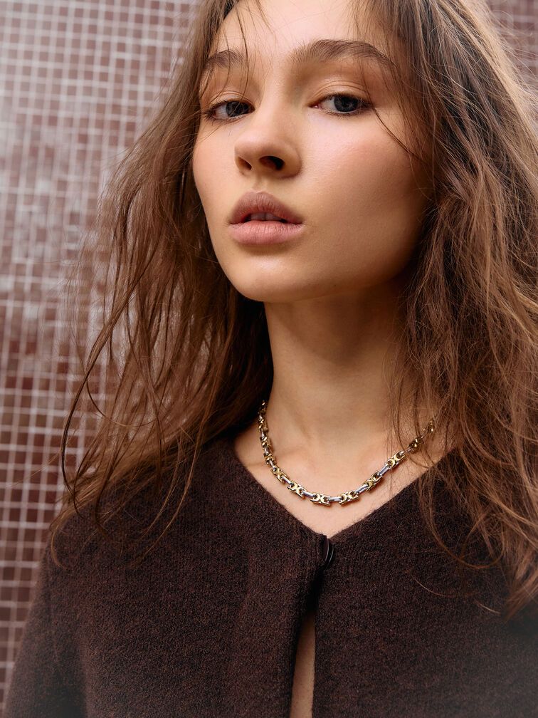 Adalyn Two-Tone Interlocking Necklace, Multi, hi-res