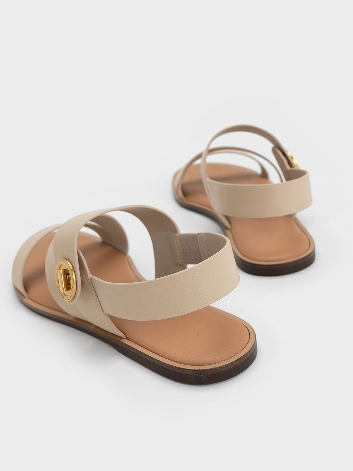 Asymmetric Strappy Sandals, Chalk, hi-res