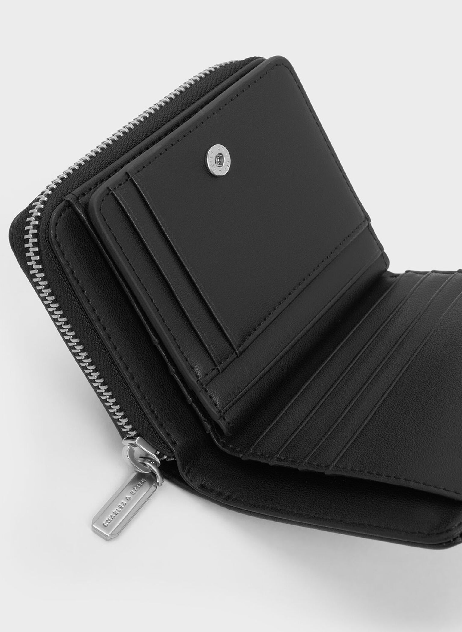 Cartera pequeña con cremallera alrededor, Noir, hi-res
