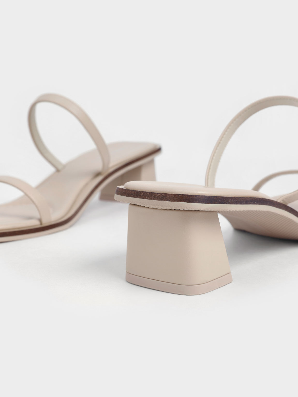 Strappy Trapeze Heel Mules, Chalk, hi-res