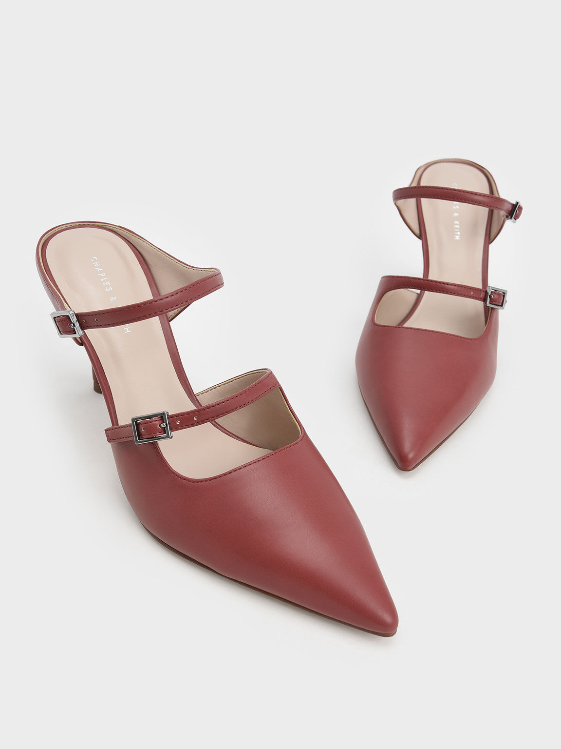 Double Strap Mary Jane Mules, Brick, hi-res