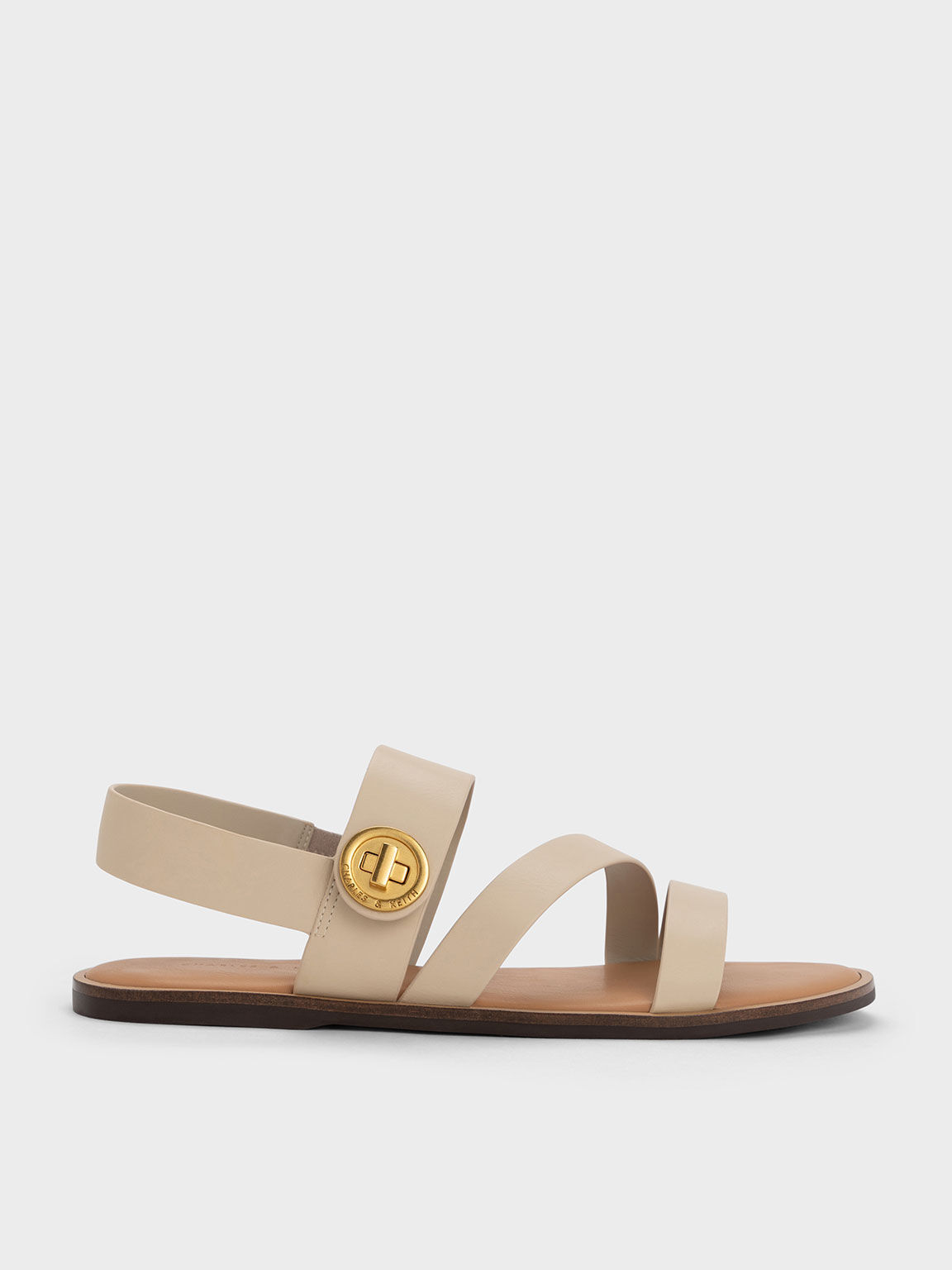 Asymmetric Strappy Sandals, Chalk, hi-res