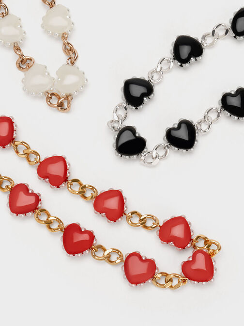 Heart Motif Choker Necklace, Gold, hi-res
