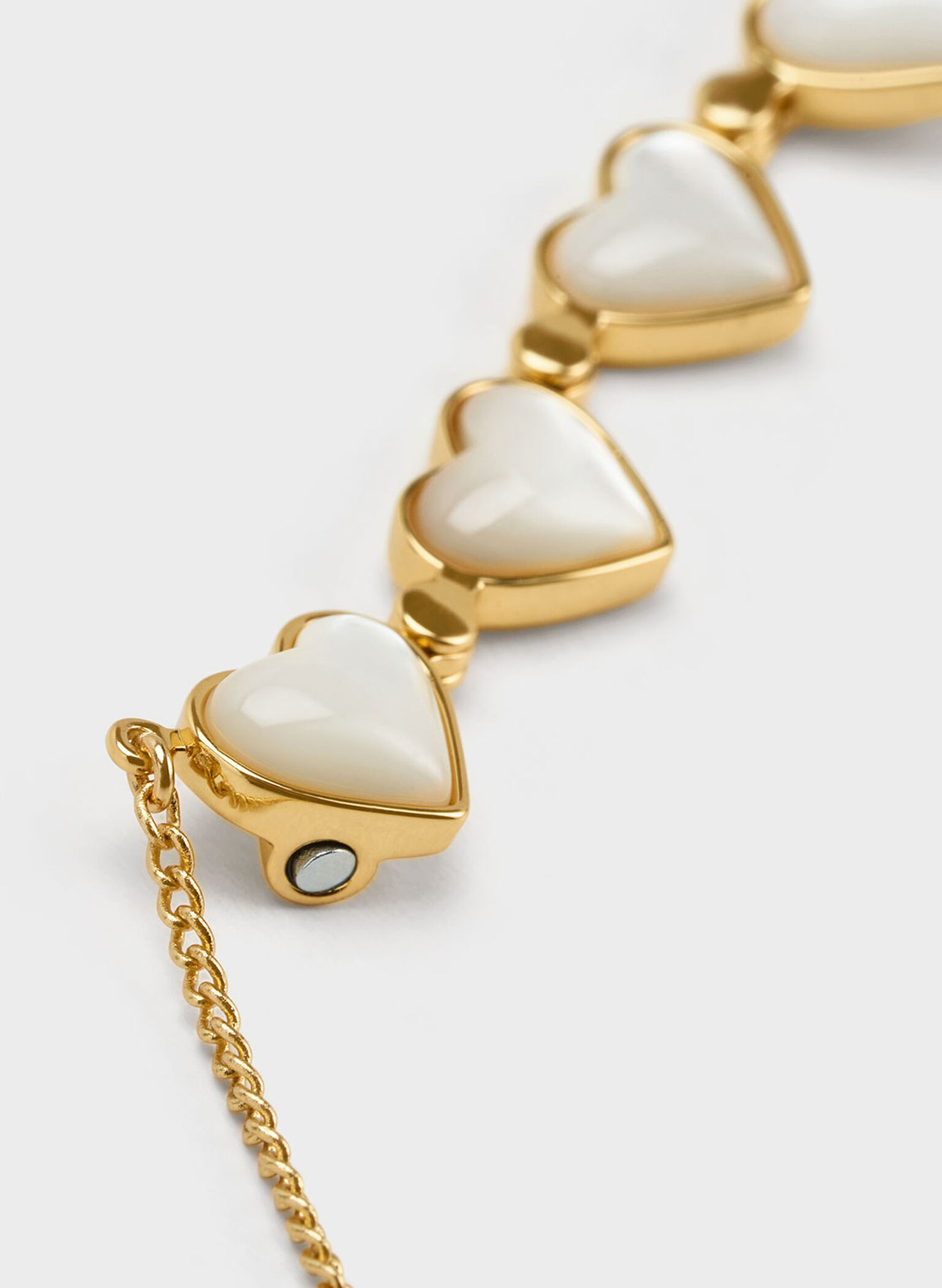 Annalise Clover Heart Necklace, Gold, hi-res