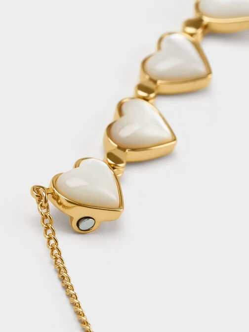 Annalise Clover Heart Necklace, Gold, hi-res