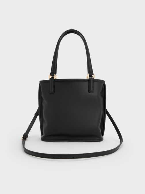 Addison Knotted-Rope Double-Handle Tote Bag, Black, hi-res