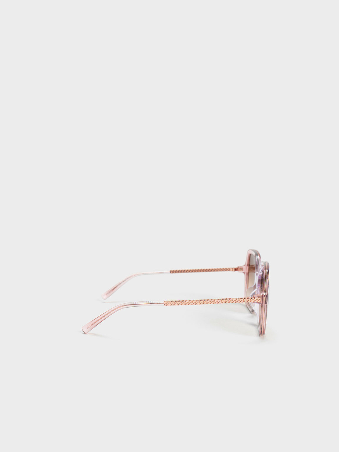 Acetate Braided Temple Butterfly Sunglasses, Pink, hi-res