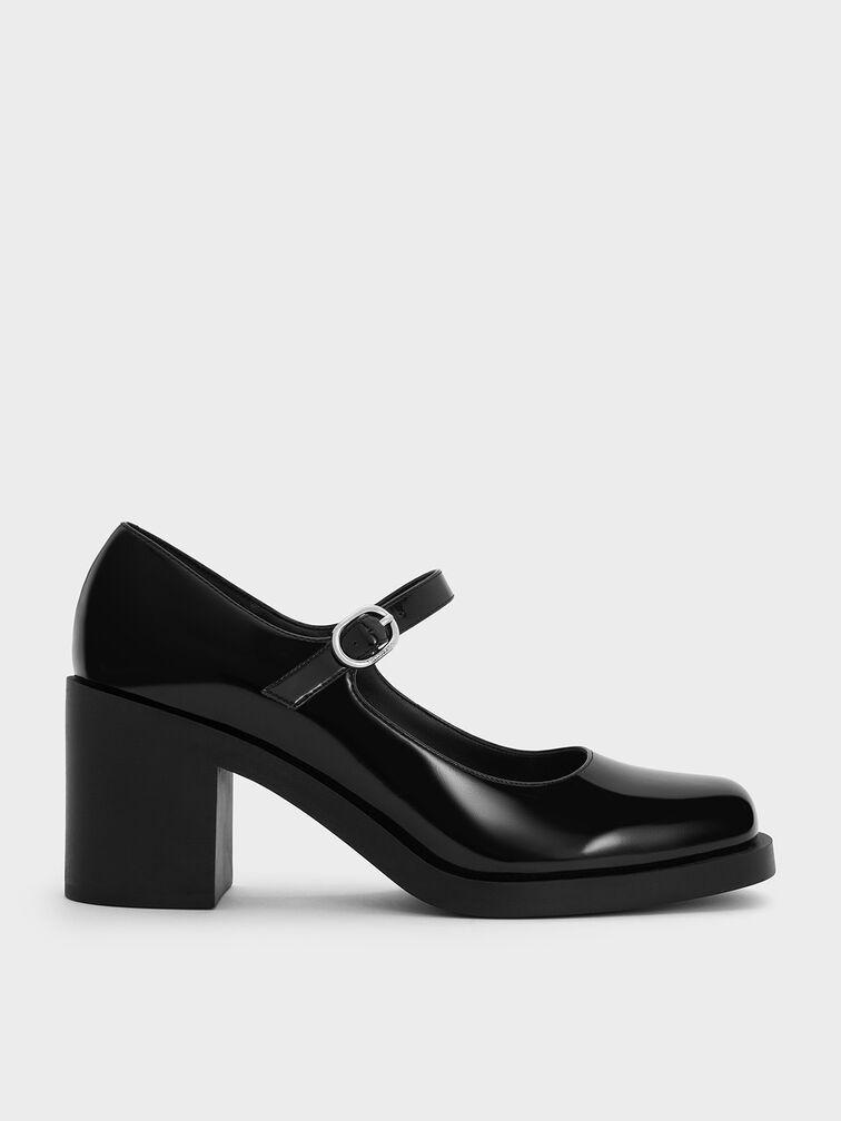 Mary Jane Block-Heel Pumps, Black Box, hi-res