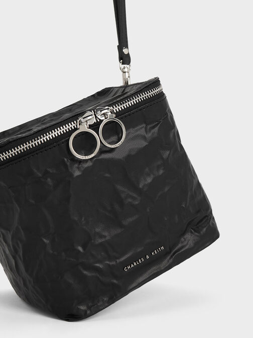 Cyrus Boxy Chain-Handle Bag, Noir, hi-res