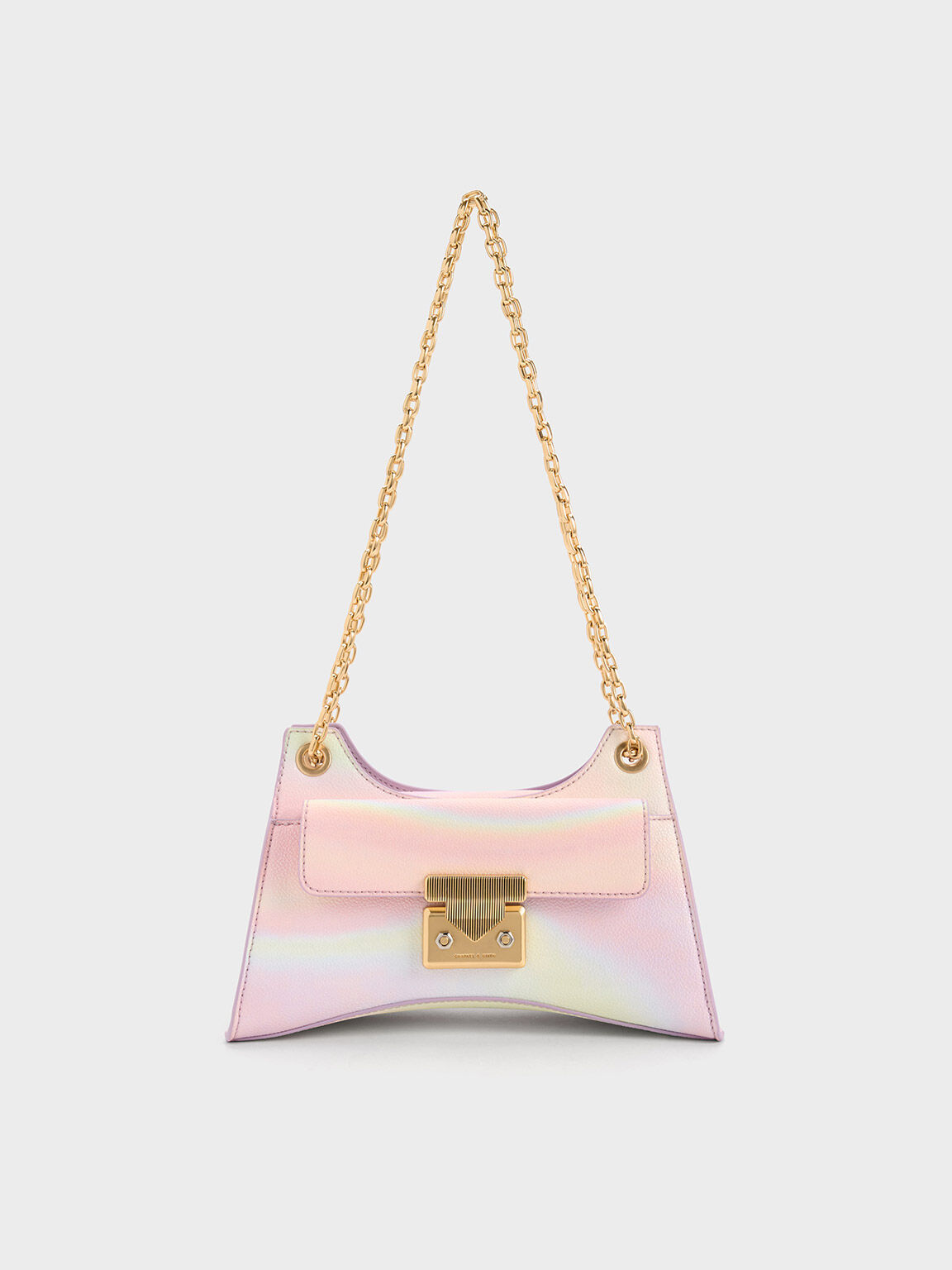 Eudora Swirl-Print Sculptural Bag, Pearl, hi-res
