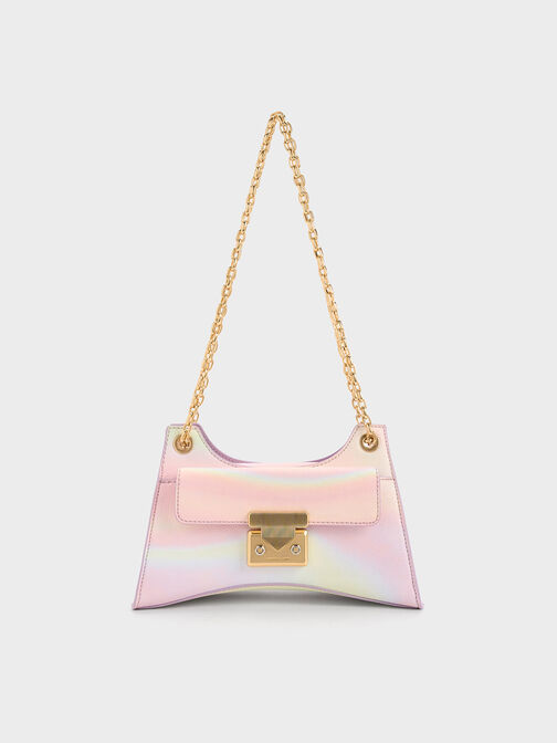 Eudora Swirl-Print Sculptural Bag, Pearl, hi-res