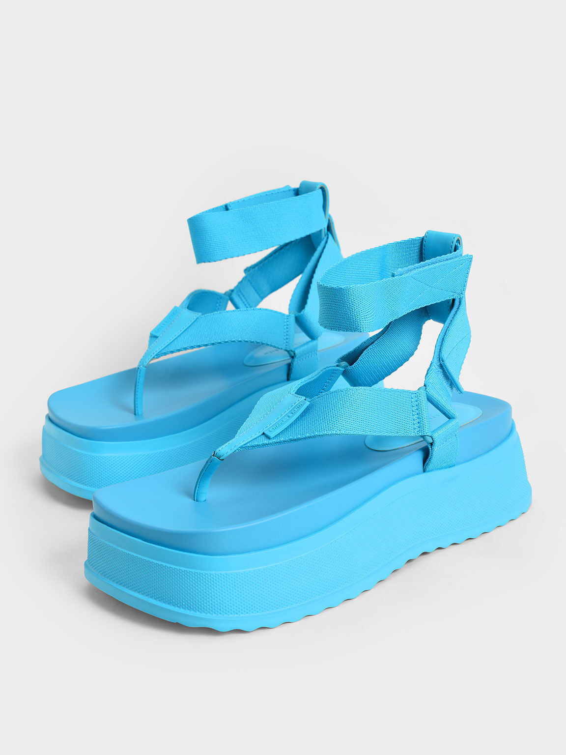 Blue flatform cheap sandals