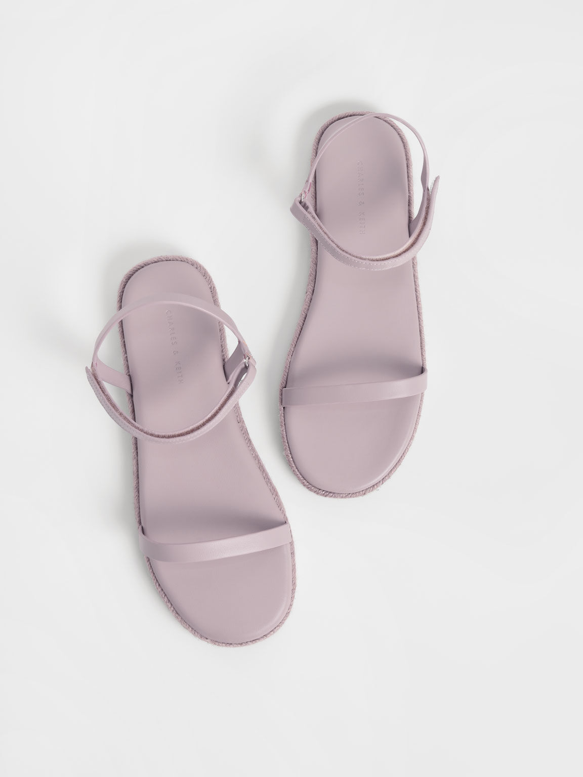 Ankle-Strap Flat Espadrille Sandals, Lilac, hi-res