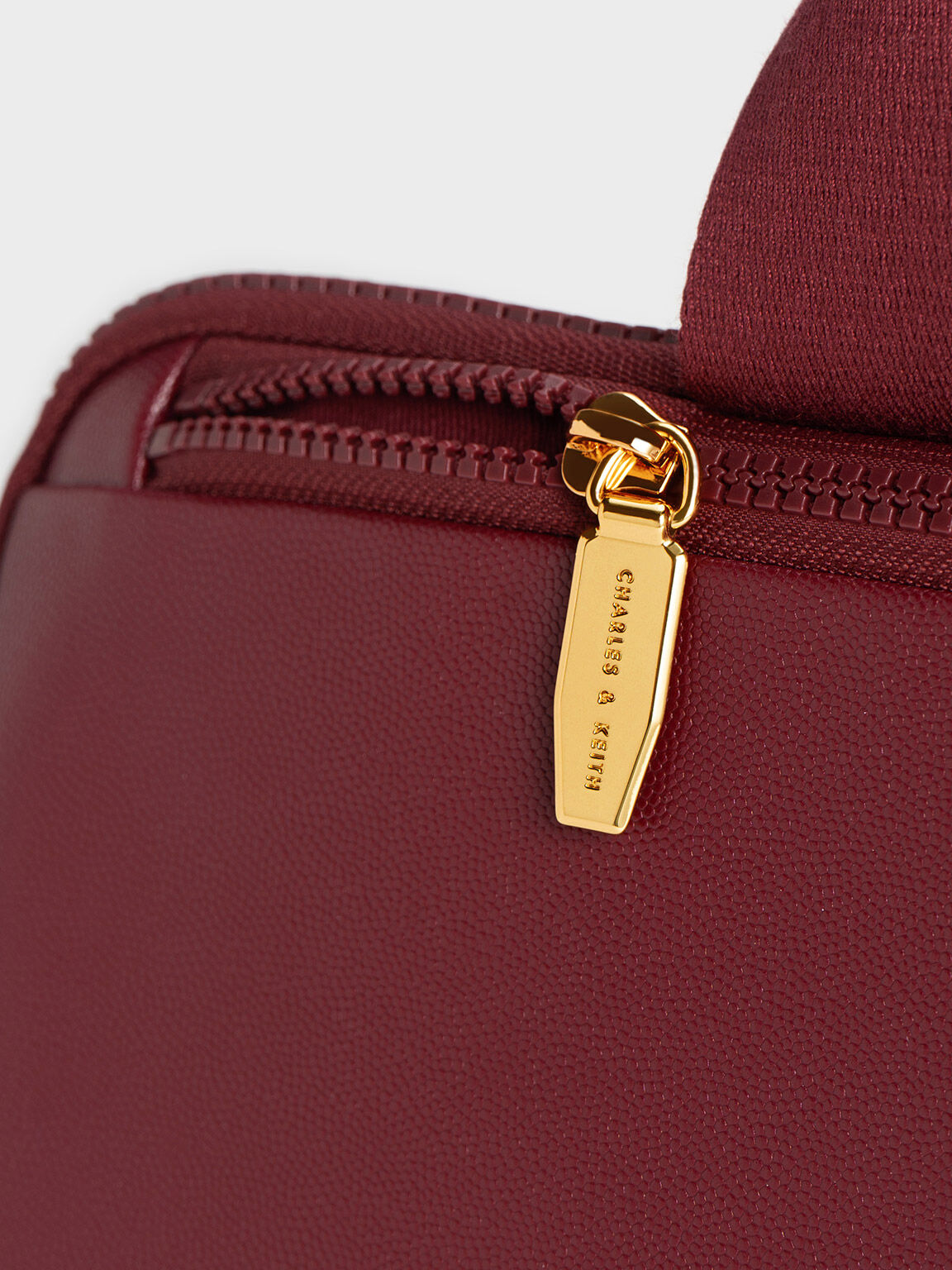 Burgundy Textured Laptop Bag - CHARLES & KEITH International