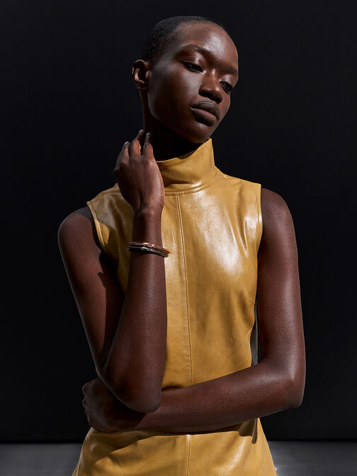 Angular Cuff Bracelet, Rose Gold, hi-res