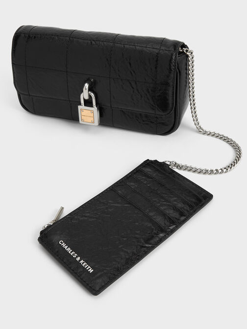 Suki Padlock Crossbody Bag, Noir, hi-res