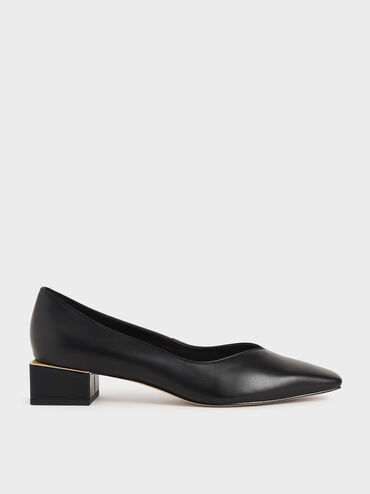 Block Heel Pumps, Black, hi-res