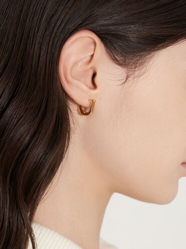 Gabine Huggie Earrings, Gold, hi-res