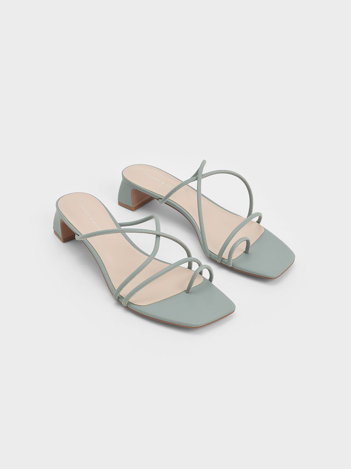 Strappy Toe Ring Sandals, Sage Green, hi-res