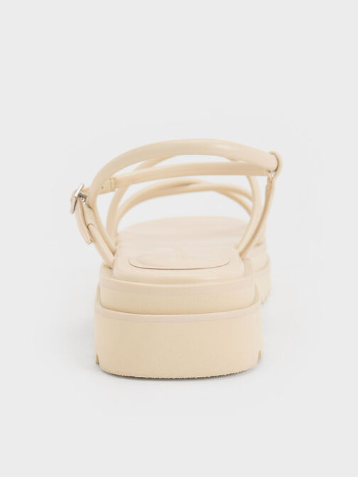 Tubular Strap Sandals, Beige, hi-res