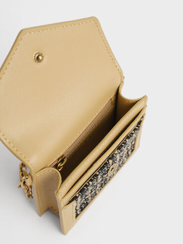 Tweed Chain-Link Cardholder, Multi, hi-res