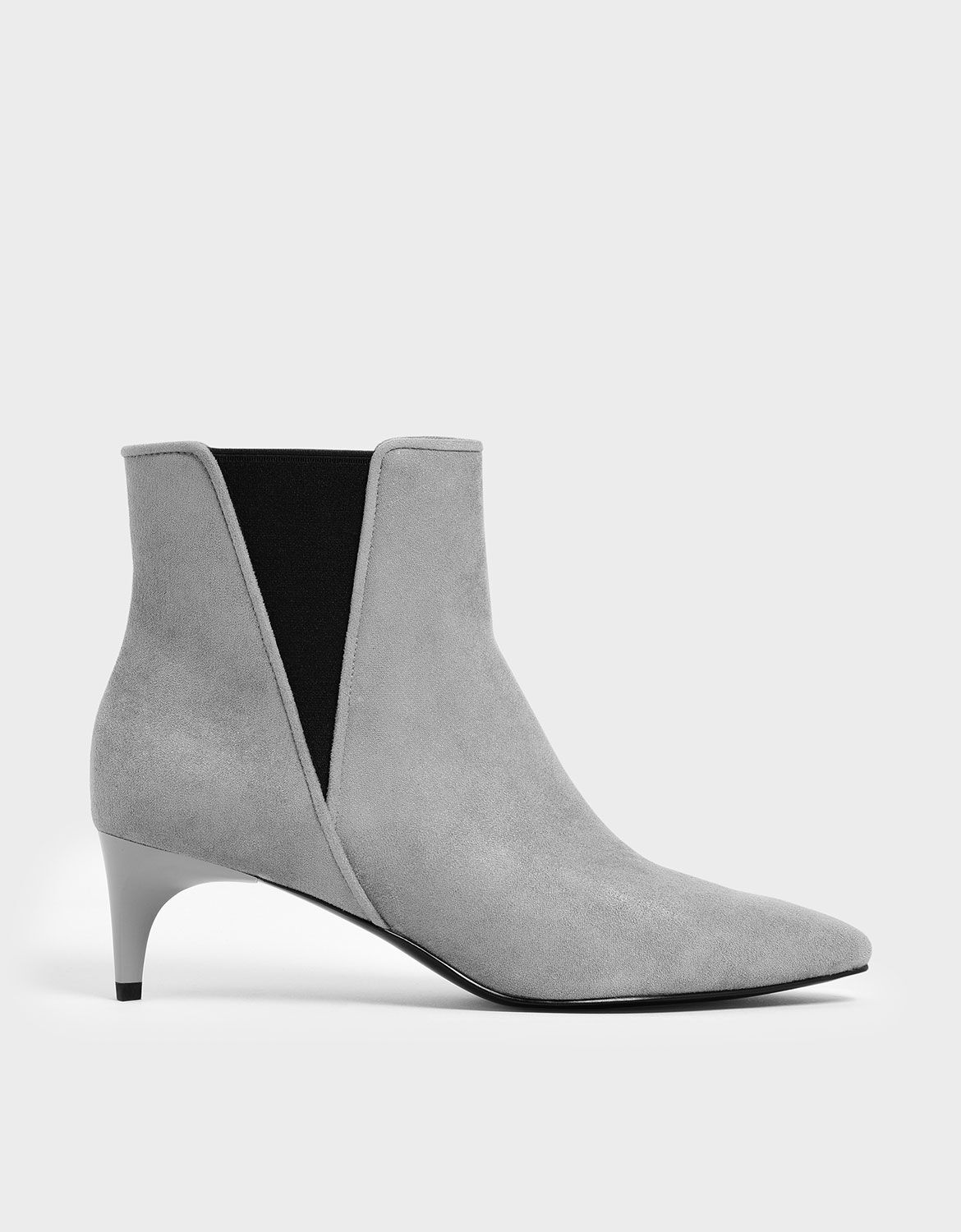 gray kitten heel boots