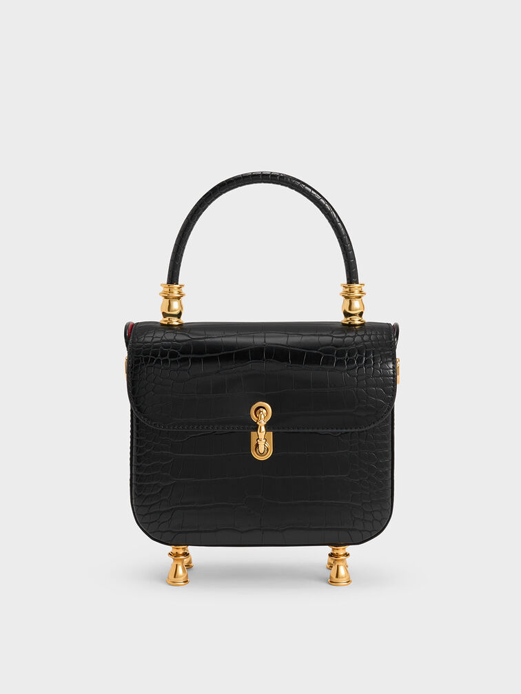 Charles & Keith boxy tote bag in black