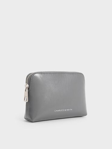 Bolso Atwood de efecto arrugado con asa de cadena, Gris, hi-res
