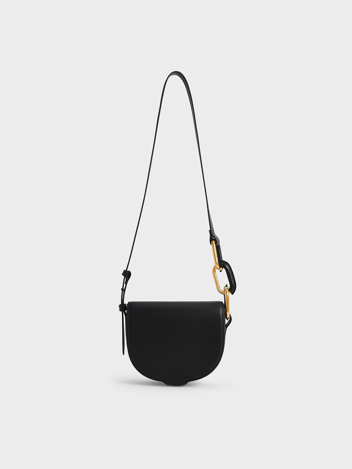 Kora Saddle Crossbody Bag, Black, hi-res