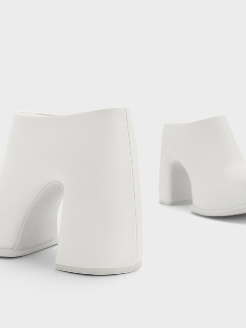 Pixie Platform Mules, White, hi-res