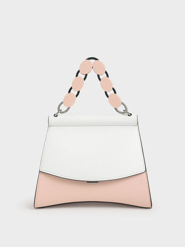 Acrylic Handle Sculptural Bag, Light Pink, hi-res