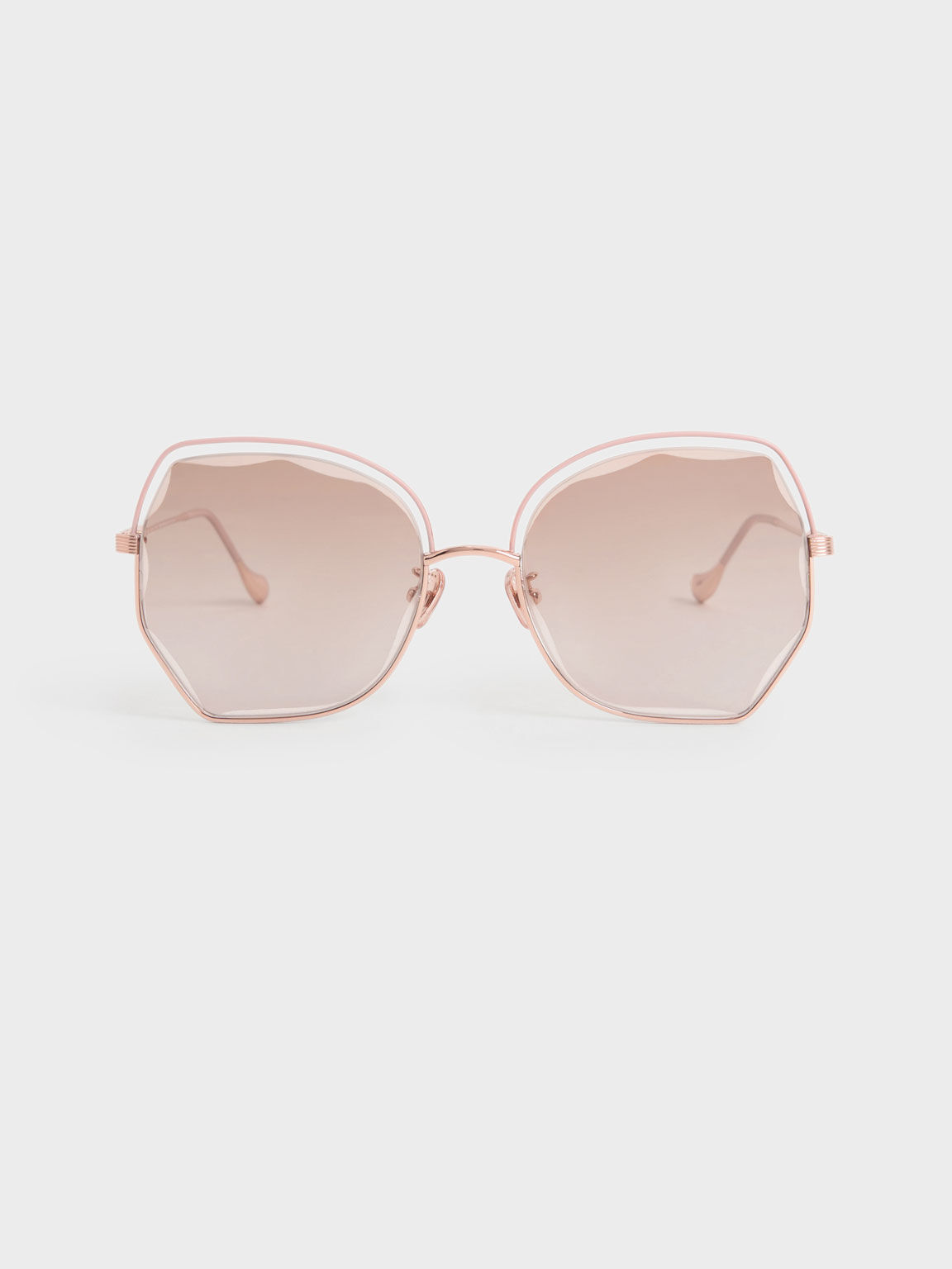 Cut-Out Wire-Frame Butterfly Sunglasses, Pink, hi-res