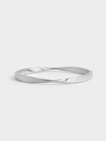 Lena Twist Bangle, Silver, hi-res
